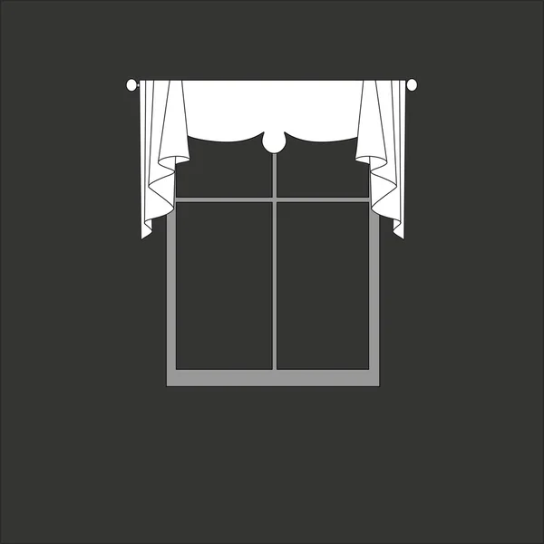 Curtains sketch design curtains windows. — Stock Vector