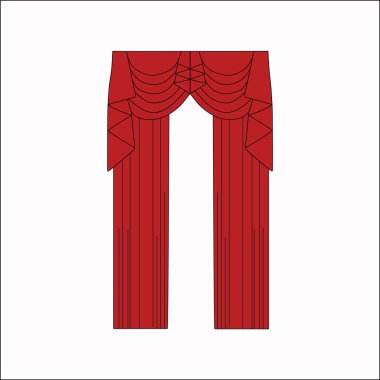 iç dekorasyon. perdeler. Perdeleri iç tasarım kroki.