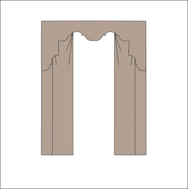 iç dekorasyon. perdeler. Perdeleri iç tasarım kroki.