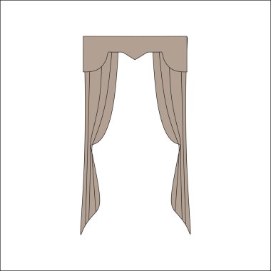 iç dekorasyon. perdeler. Perdeleri iç tasarım kroki.