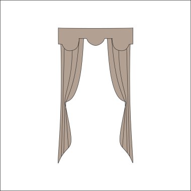 iç dekorasyon. perdeler. Perdeleri iç tasarım kroki.