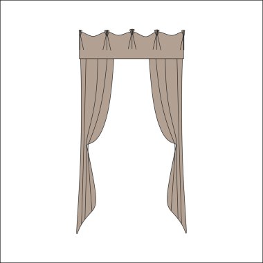 iç dekorasyon. perdeler. Perdeleri iç tasarım kroki.