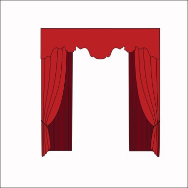 iç dekorasyon. perdeler. Perdeleri iç tasarım kroki.