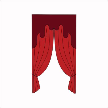 iç dekorasyon. perdeler. Perdeleri iç tasarım kroki.