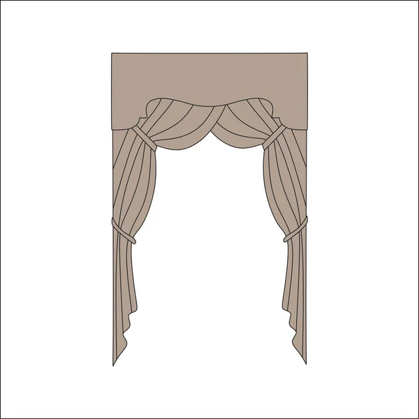 Внутреннее убранство. шторы. эскиз дизайна интерьера . — стоковый вектор