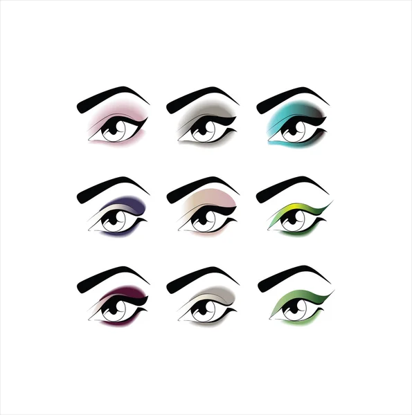 Sombra de ojos. maquillaje de ojos. maquillaje — Vector de stock