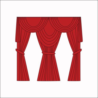  iç dekorasyon. perdeler. Perdeleri iç tasarım kroki.