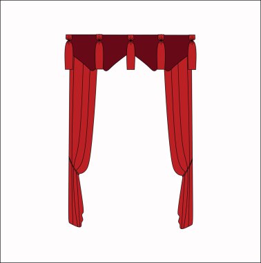  iç dekorasyon. perdeler. Perdeleri iç tasarım kroki.