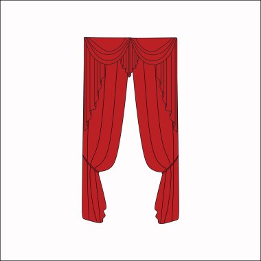  iç dekorasyon. perdeler. Perdeleri iç tasarım kroki.