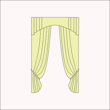  iç dekorasyon. perdeler. Perdeleri iç tasarım kroki.