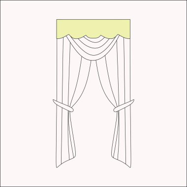  iç dekorasyon. perdeler. Perdeleri iç tasarım kroki.