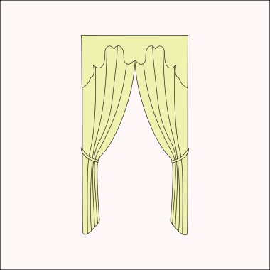  iç dekorasyon. perdeler. Perdeleri iç tasarım kroki.