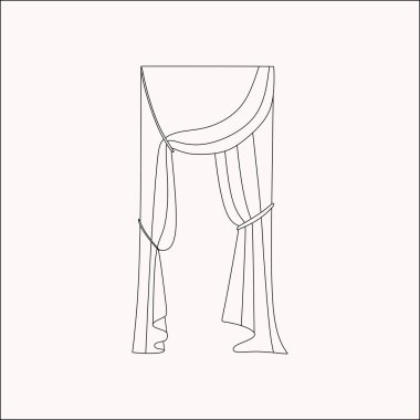  iç dekorasyon. perdeler. Perdeleri iç tasarım kroki.