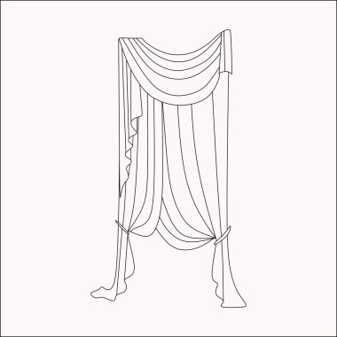  iç dekorasyon. perdeler. Perdeleri iç tasarım kroki.