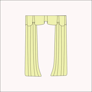  iç dekorasyon. perdeler. Perdeleri iç tasarım kroki.