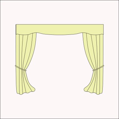  İç tasarım kroki perdeler. iç dekorasyon. Perdeler