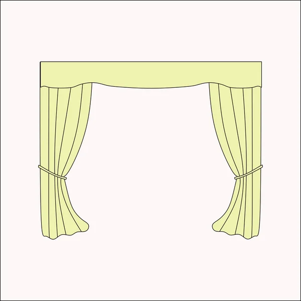 Vorhänge Innenarchitektur-Skizze. Innenausstattung. Vorhänge — Stockvektor