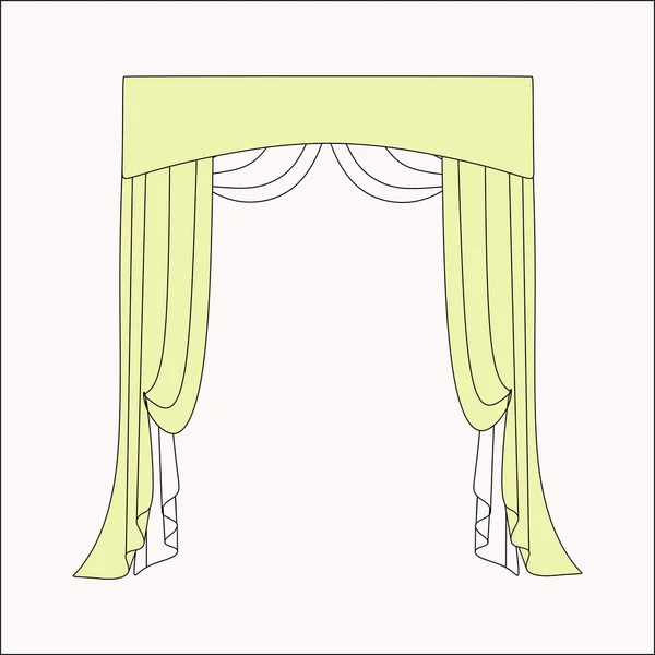 Cortinas para la oficina. cortinas. cortinas clásicas. diseño curt — Archivo Imágenes Vectoriales