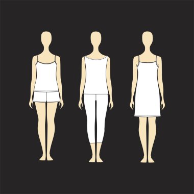  pijama render vektör. Nightie. Sayfanın Üstü. Pantolon. Gömlek. Pijama f