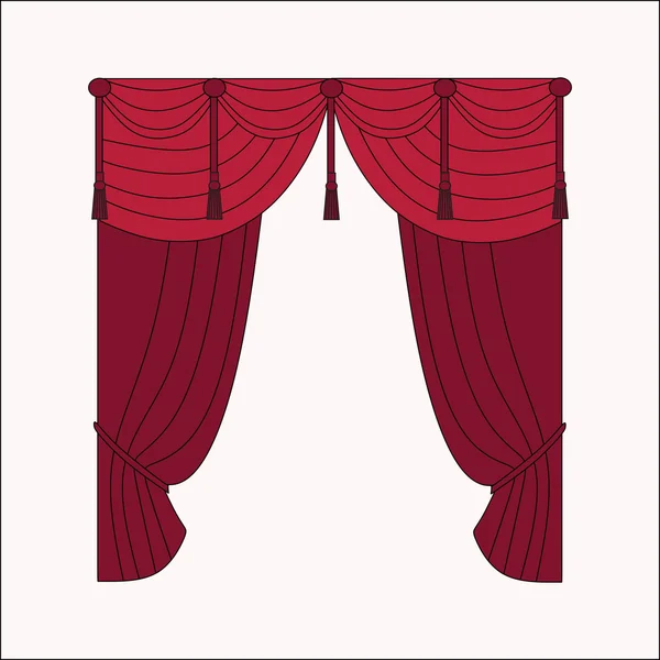 Curtains for the office. curtains. classic curtains. design curt — Stock Vector