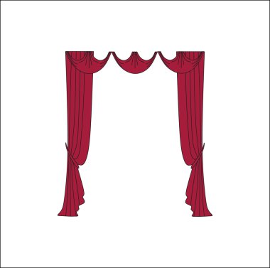 Klasik perde. Perdeleri kroki. Perdeler. 