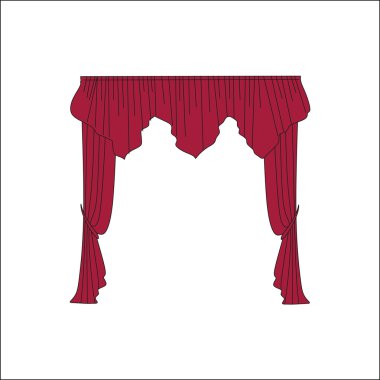 Klasik perde. Perdeleri kroki. Perdeler. 