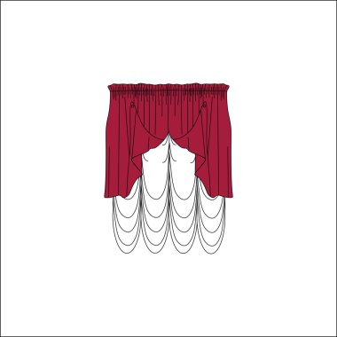 Klasik perde. Perdeleri kroki. Perdeler. 