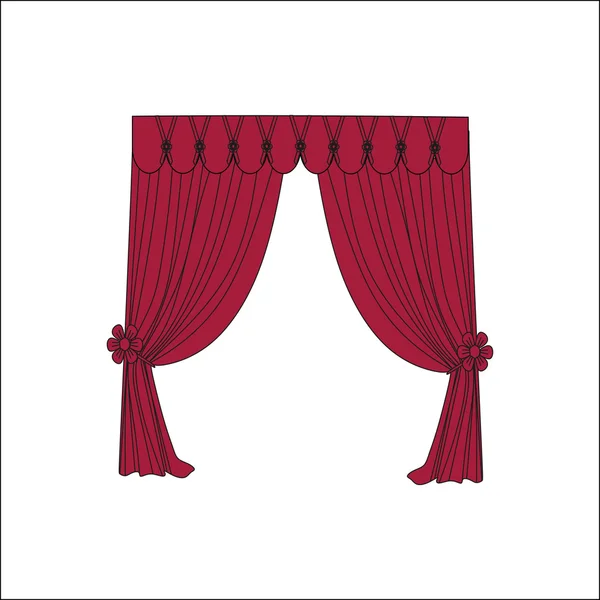 Classic curtains. curtains sketch. curtains. — Stock Vector