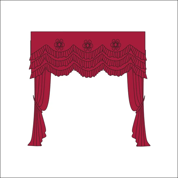 Classic curtains. curtains sketch. curtains. — Stock Vector