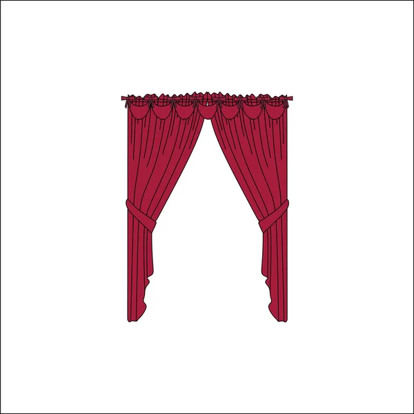 クラシックなカーテン。カーテンをスケッチします。カーテン. — ストックベクタ