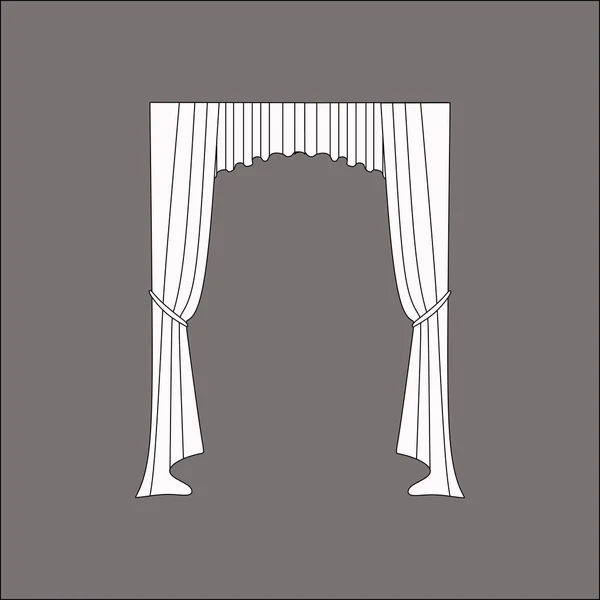 Classic curtains. curtains sketch. curtains. — Stock Vector