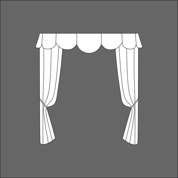 窗帘素描。curtains.curtains. — 图库矢量图片