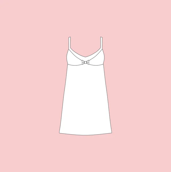 Frauenkleid. Nachtschicht. Nachthemd. — Stockvektor