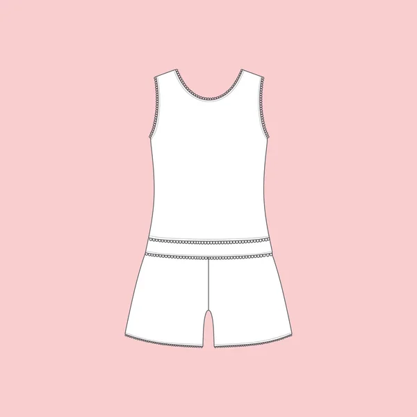 Ensemble de vêtements de maison jersey. pyjama. short. top . — Image vectorielle