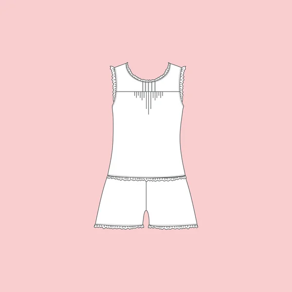 Ropa de casa conjunto jersey. pijamas. shorts. arriba . — Archivo Imágenes Vectoriales