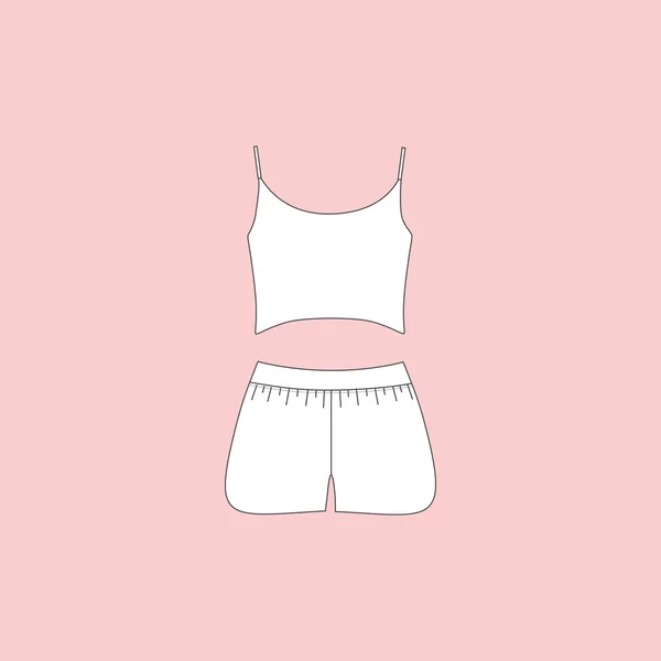 Hem kläder Ställ jersey. pyjamas. shorts. topp. — Stock vektor