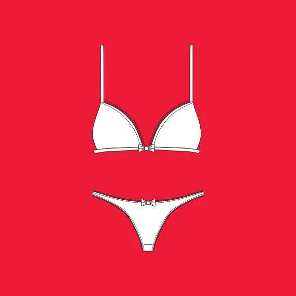 Bikini. Badeanzug. Dessous. Höschen. bra. — Stockvektor