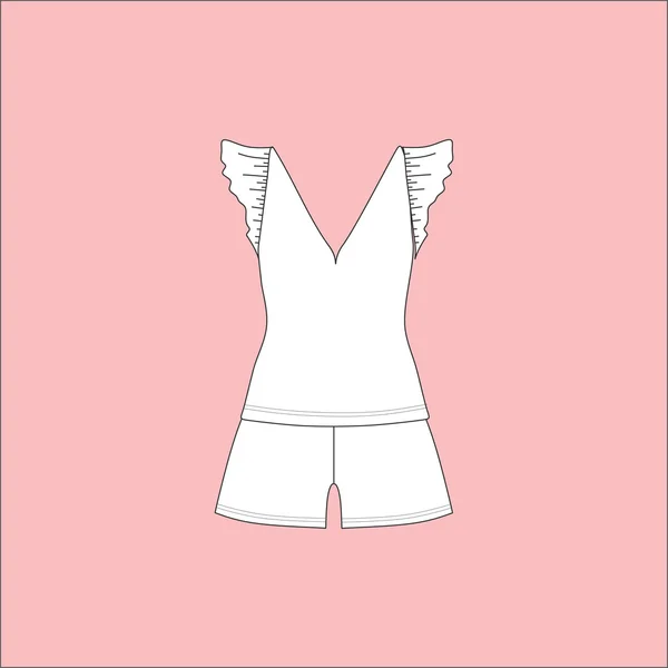 Saltador. ropa de casa de las mujeres. pijamas. arriba . — Vector de stock
