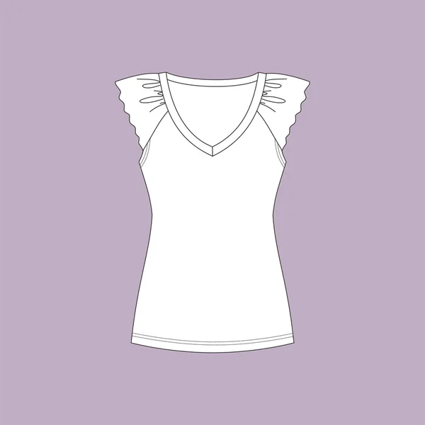 Homewear입니다. 캐주얼. 여자의 의류입니다. 맨 위로. 셔츠입니다. 여름 블라우스. — 스톡 벡터