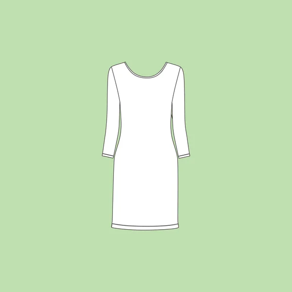 Kleid mit langen Ärmeln femininer Jersey — Stockvektor