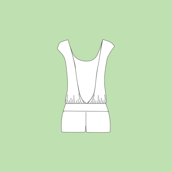 Shorts. Arriba. Camiseta pijama mujer . — Archivo Imágenes Vectoriales
