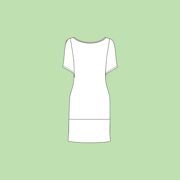 Kleid mit langen Ärmeln femininer Jersey — Stockvektor