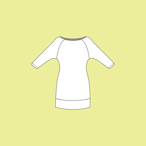 Vestido con manga larga jersey femenino — Vector de stock