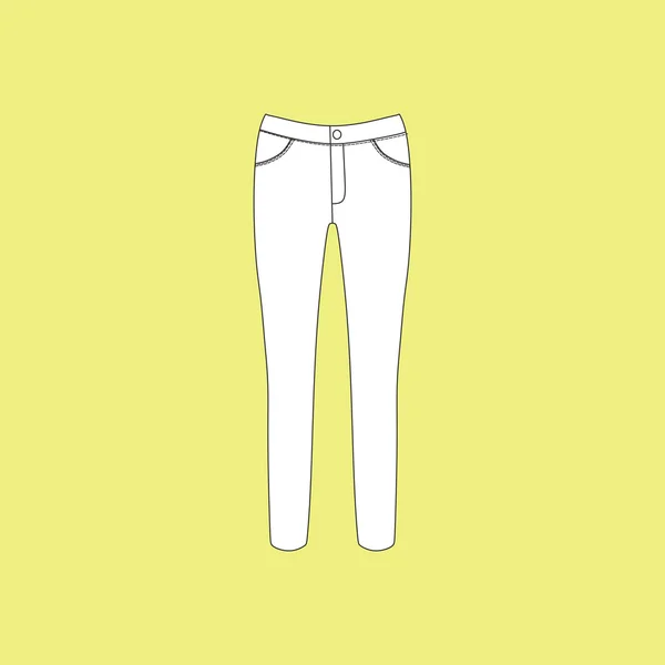 Dameskleding. vrijetijdskleding. broek. Jeans. — Stockvector