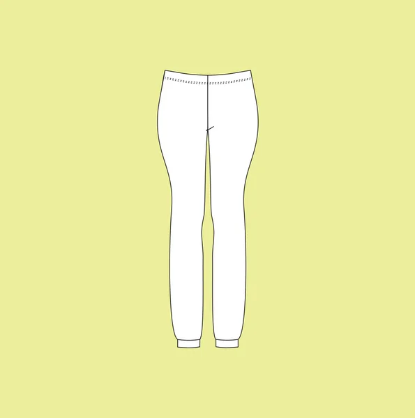 Pantalones caseros de mujer. pantalones jersey femenino . — Vector de stock