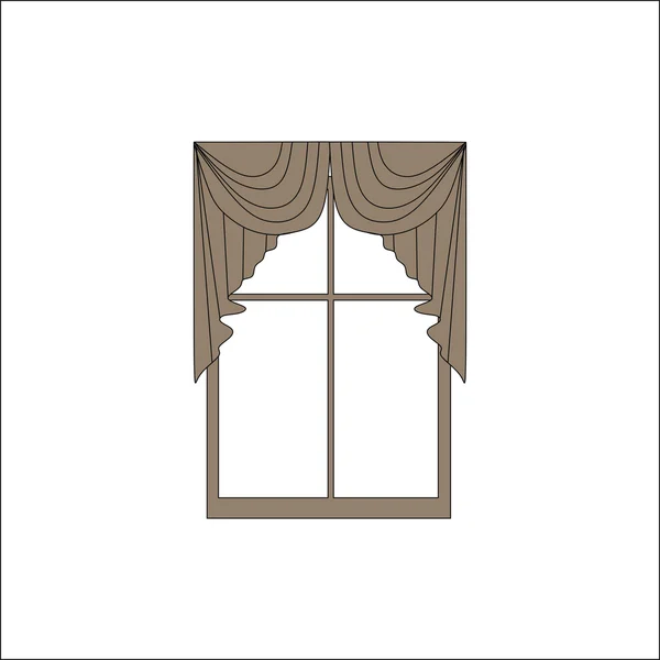 Interiérové textilie. dekorace oken. záclony. — Stockový vektor