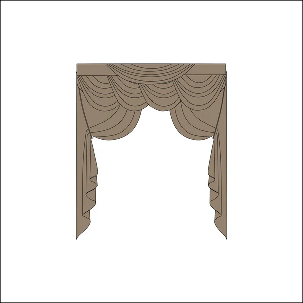 Textiles interiores. decoración de ventanas. cortinas . — Vector de stock