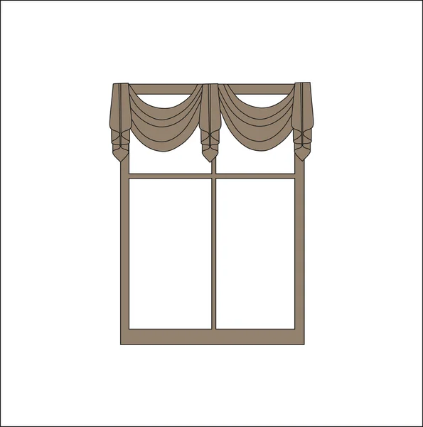 Textiles interiores. decoración de ventanas. cortinas . — Vector de stock
