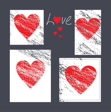 yürekleri grunge kart dizisini.