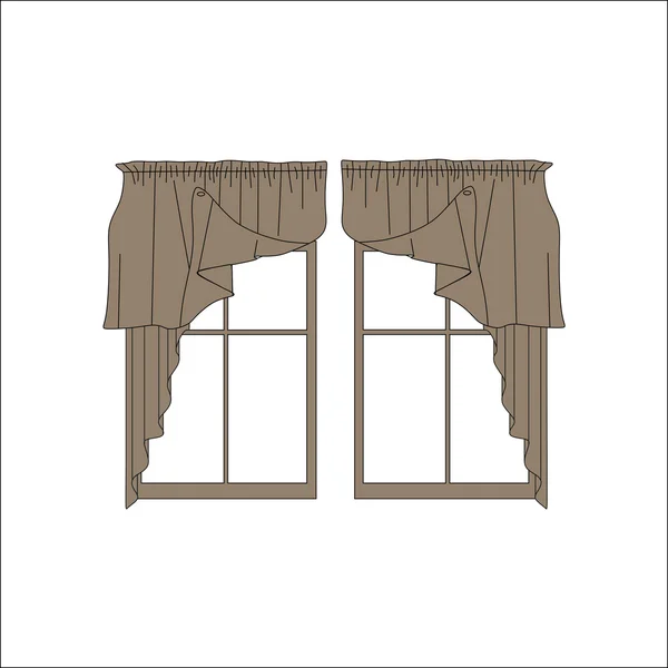 Tessuti per interni. decorazione della finestra. tende . — Vettoriale Stock